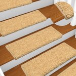 vidaXL Tapis d'escalier 5 Pièces 65x21x4 cm Beige