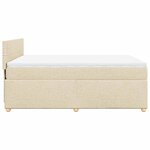 vidaXL Sommier à lattes de lit avec matelas Crème 140x190 cm Tissu