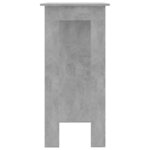 vidaXL Table de bar avec étagère Gris béton Bois d'ingénierie