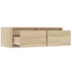vidaXL Meuble TV avec lumières LED chêne sonoma 75x35 5x25 cm