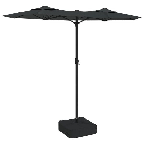 vidaXL Parasol de jardin à double tête anthracite 316x145 cm