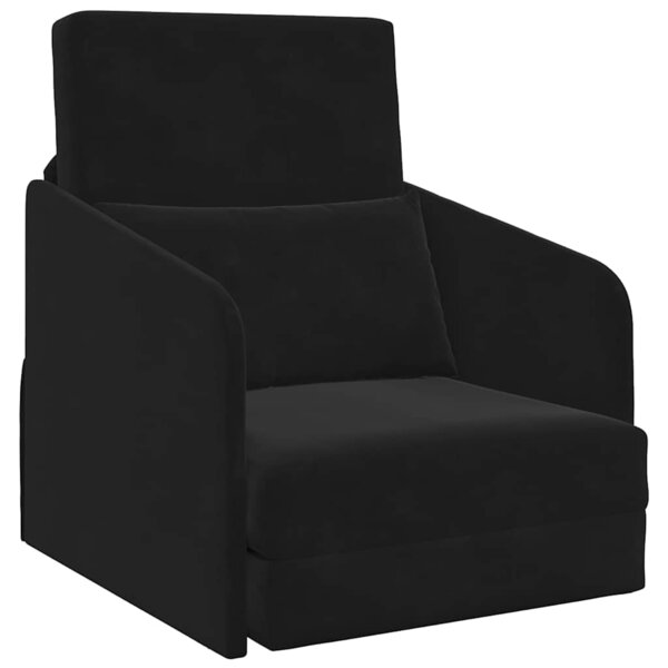 vidaXL Canapé-Lit Noir 65 x 80 x 83 cm Velours