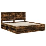 vidaXL Cadre de lit Chêne fumé 180 x 200 cm Bois de pin massif