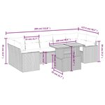 vidaXL Salon de jardin 8 Pièces avec coussins noir résine tressée