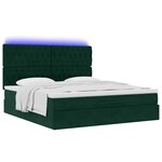 vidaXL Cadre de lit ottoman avec matelas vert foncé 160x200 cm velours