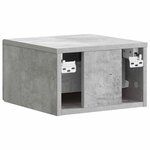 vidaXL Cabinet de chevet mural Gris béton 34 5 x 33 x 20 cm