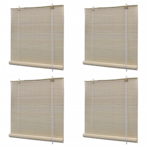 vidaXL Stores à rouleau Bambou naturel 4 Pièces 120x160 cm