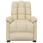 vidaXL Fauteuil électrique de massage Crème Tissu