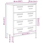 vidaXL Buffet jaune moutarde 68x39x89 cm acier