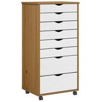 vidaXL Armoire roulante avec tiroirs MOSS bois de pin marron miel