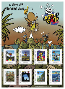 Collector 8 timbres - 30 ans - Le grand Raid - Ile de la Réunion - Lettre Internationale