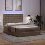 VidaXL Cadre de lit ottoman et matelas cappuccino 140x190cm similicuir