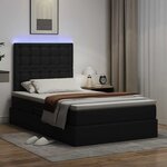 vidaXL Lit avec rangement et LED Noir 120 x 190 cm Cuir synthétique