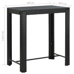 Vidaxl ensemble de bar de jardin 5 pièces et coussins résine tressée noir