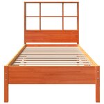 vidaXL Lit bibliothèque sans matelas cire marron 90x200 cm pin massif