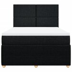 vidaXL Sommier à lattes de lit avec matelas Noir 140x200 cm Tissu