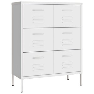 vidaXL Armoire à tiroirs Blanc 80x35x101 5 cm Acier