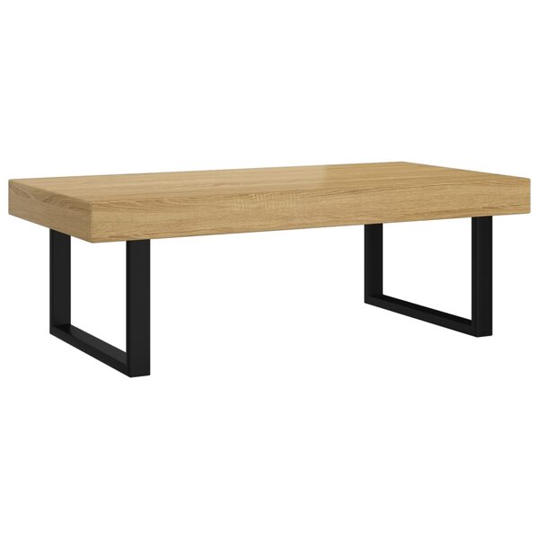 vidaXL Table basse Marron clair et noir 120x60x40 cm MDF et fer