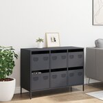 vidaXL Buffet anthracite 101 5x39x73 5 cm acier laminé à froid