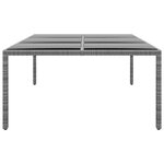vidaXL Table de jardin 200x150x75 cm Verre trempé/résine tressée Gris