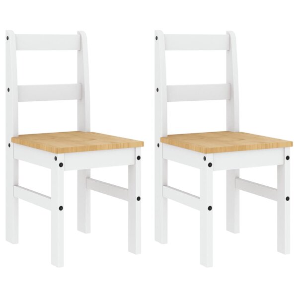 vidaXL Chaises à manger lot de 2 Panama blanc bois massif de pin