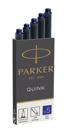 PARKER Quink 5 cartouches longues  pour Stylo plume  encre bleue