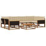 vidaXL Ensemble de canapés d'extérieur 7 Pièces Naturel et Beige
