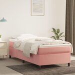 vidaXL Sommier à lattes de lit avec matelas Rose 100x200 cm Velours