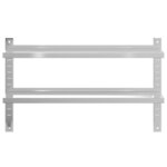 vidaXL Étagère murale 2 niveaux 100x23 5x60cm argenté acier inoxydable