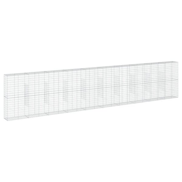 vidaXL Panier gabion avec couvercle 1000x50x200 cm fer galvanisé