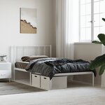 vidaXL Cadre de lit métal sans matelas avec tête de lit blanc 80x200cm