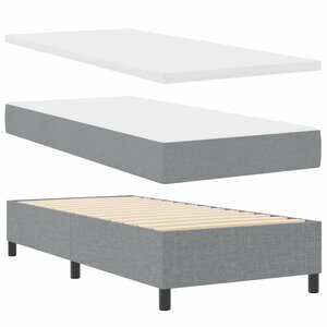 vidaXL Lit à ressorts avec matelas Gris clair 100 x 200 cm