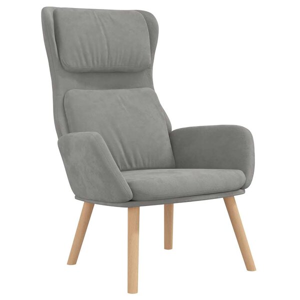 vidaXL Chaise de relaxation Gris clair Velours