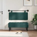 vidaXL Tête de lit suspendue Vert foncé tissu