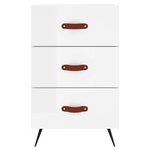 vidaXL Table de chevet blanc brillant 40x40x66 cm bois d'ingénierie