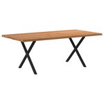 vidaXL Table à manger bord naturel bois massif chêne rectangulaire