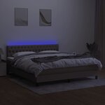 vidaXL Sommier à lattes de lit avec matelas LED Taupe 160x200 cm Tissu