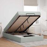 vidaXL Cadre de lit avec matelas Gris clair 120 x 190 cm Velours