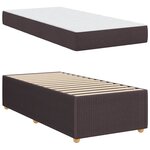 vidaXL Cadre de lit avec matelas Marron foncé 90 x 190 cm tissu
