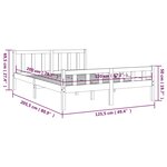 vidaXL Cadre de lit Gris Bois massif 120x200 cm