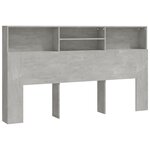 vidaXL Armoire de tête de lit Gris béton 180x19x103 5 cm
