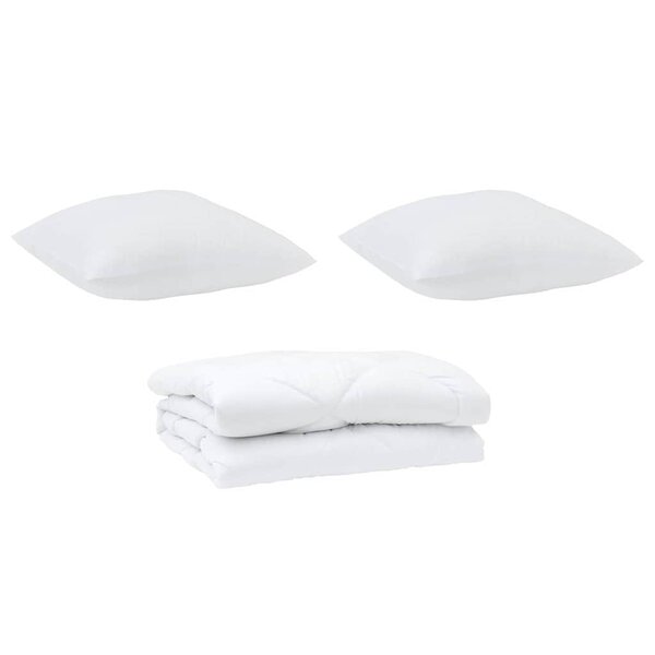 vidaXL Duvet avec coussins Argyle 3 Pièces Blanc 260 x 220 cm Microfibre