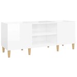 vidaXL Armoire à disques blanc brillant 121x38x48 cm bois d'ingénierie