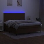 vidaXL Sommier à lattes de lit matelas et LED Marron foncé 180x200 cm