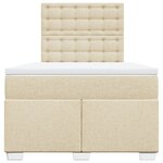 vidaXL Sommier à lattes de lit avec matelas Crème 120x200 cm Tissu