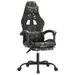 vidaXL Chaise de jeu avec repose-pied Noir et camouflage Similicuir