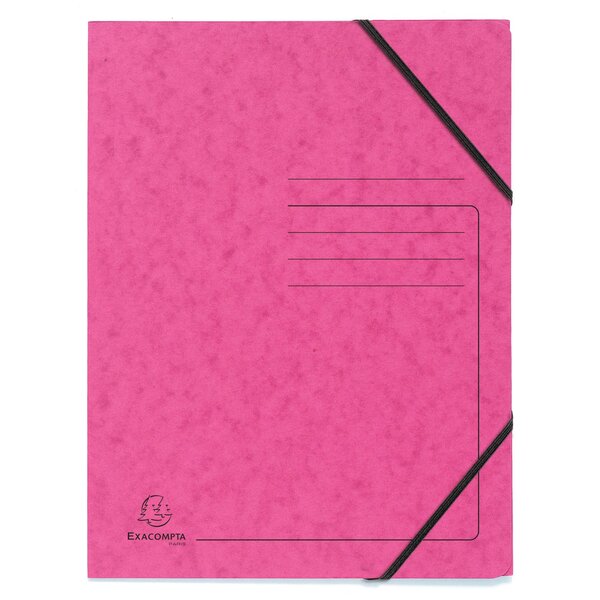 Chemise À Élastique Sans Rabats Carte Lustrée 355gm2 - A4 - Rose - X 25 - Exacompta