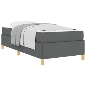 vidaXL Cadre de lit avec matelas Gris foncé 100 x 200 cm tissu