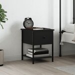 vidaXL Table de chevet noir 34x35 5x45 cm bois d’ingénierie