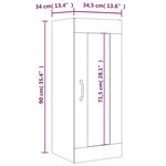vidaXL Armoire murale suspendue Chêne fumé 34 5x34x90 cm